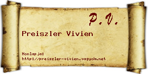 Preiszler Vivien névjegykártya